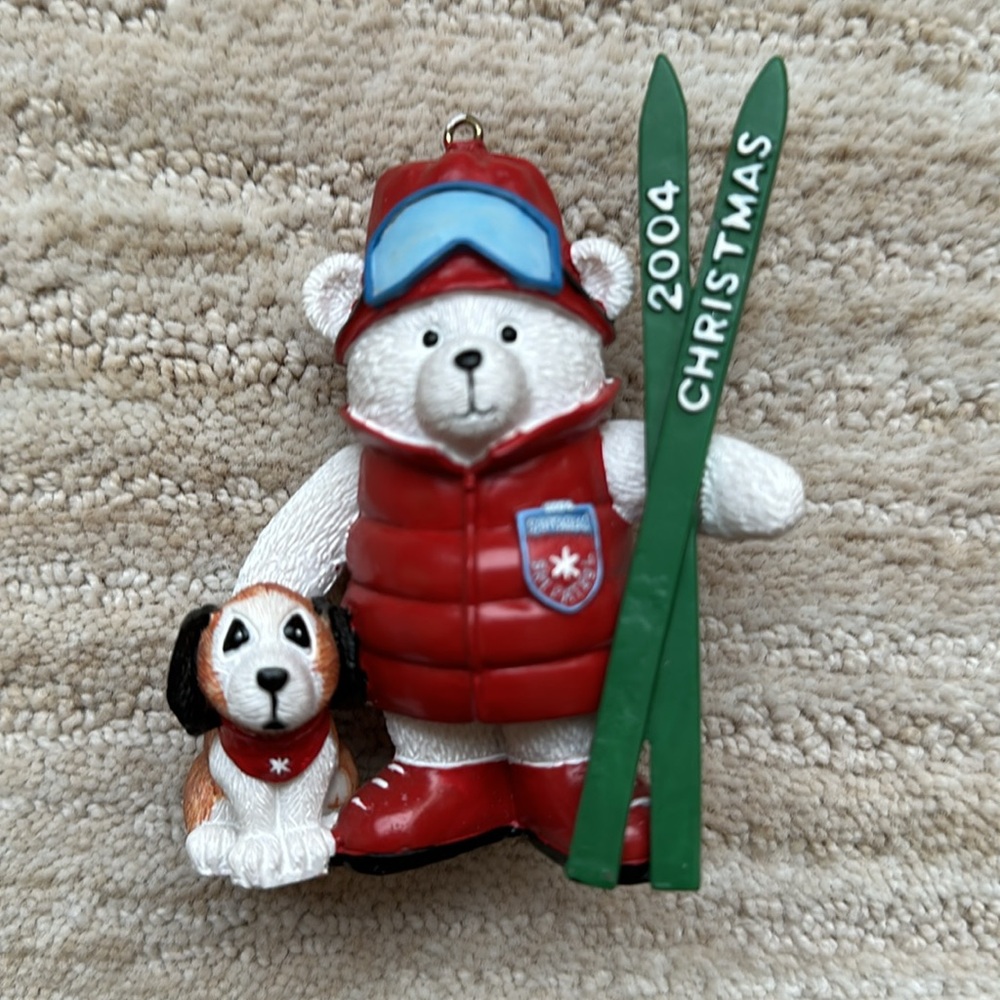 Dayton Hudson Santabear Ornament 2004 Skiing Santa Bear Marshall Fields - Picture 6 of 16